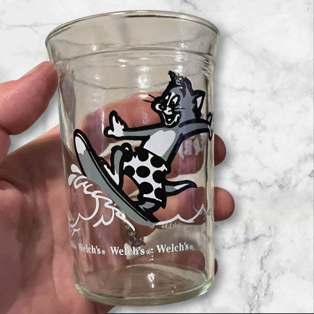 Vintage 1990 Tom & Jerry Welch’s Surfing Tom Jelly Glass